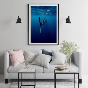 Blue Photographic Frame Art on wall
