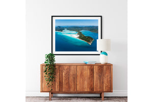 Whitehaven Beach Framed Print Black