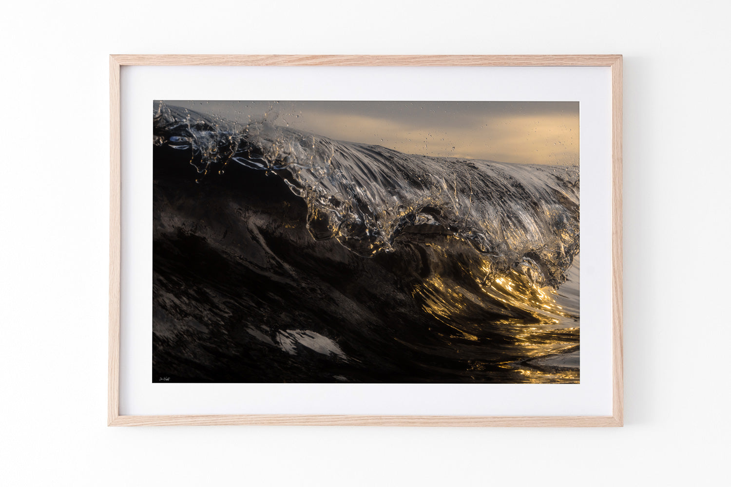 Wave Art and surf prints oak frame