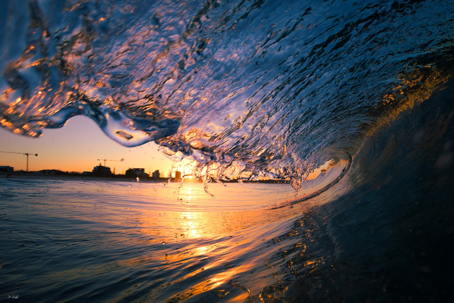 Sunset wave photography gold coast