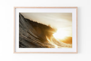 Wave Print Oak Frame