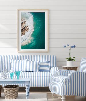 Snapper Rocks Gold Coast Wall Art Abstract aerial print